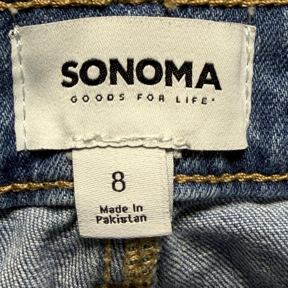 SONOMA Goods For Life Skirt Womens 8 Blue High Rise Denim Knee Length Stretch - Picture 6 of 9